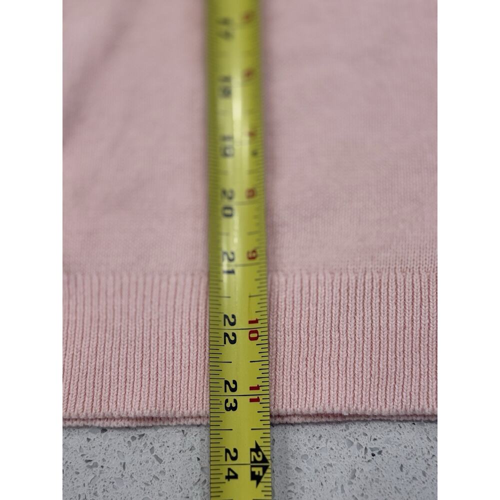 J. Crew Women’s Medium Pink Crew Neck Sweater Bell Sleeve 100% Cotton Preppy - Picture 6 of 9